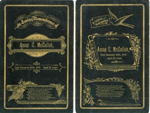 Amos McCulloh Funeral Cards