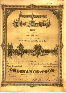 William and Maria Marriage Certificate