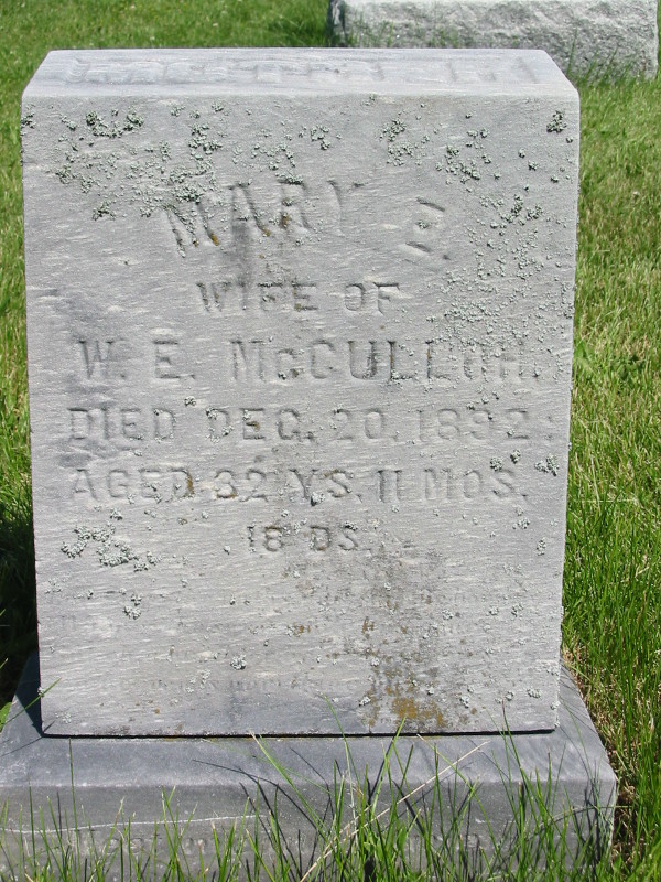 Mary's Tombstone Brick Church (Mennonite) Cemetery Ustick Township Morrison Illinois
