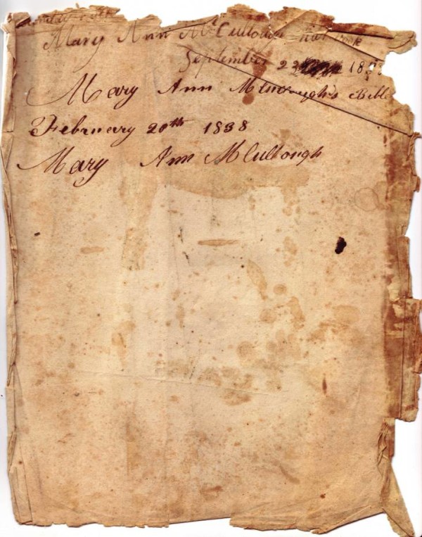 Front Page with Mary's Signature