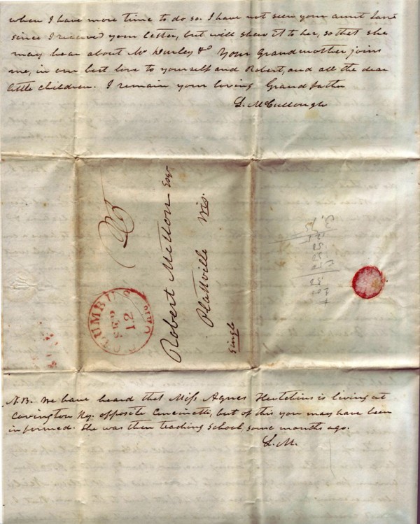 Letter From Lawson McCullough - 1844